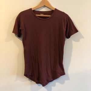 Madewell Maroon Long Lined Tee